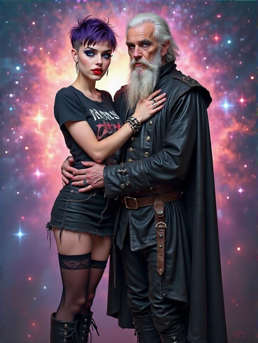 Punky Enchantress Embracing the Elizabethan Sage in a Vibran...