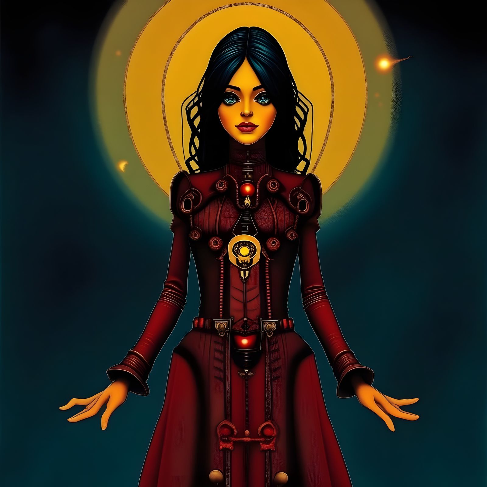 Vibrant Digital Art in Triadic Colors