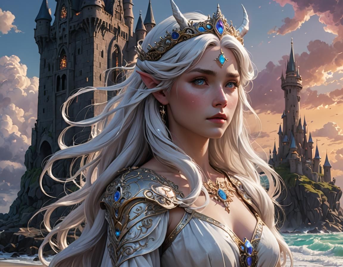 Lady Amalthea Portrait in Medieval Fantasy Style