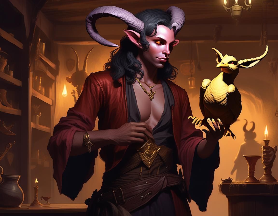 Tiefling Bard Captivates Brothel with Soul-Stealing Duck