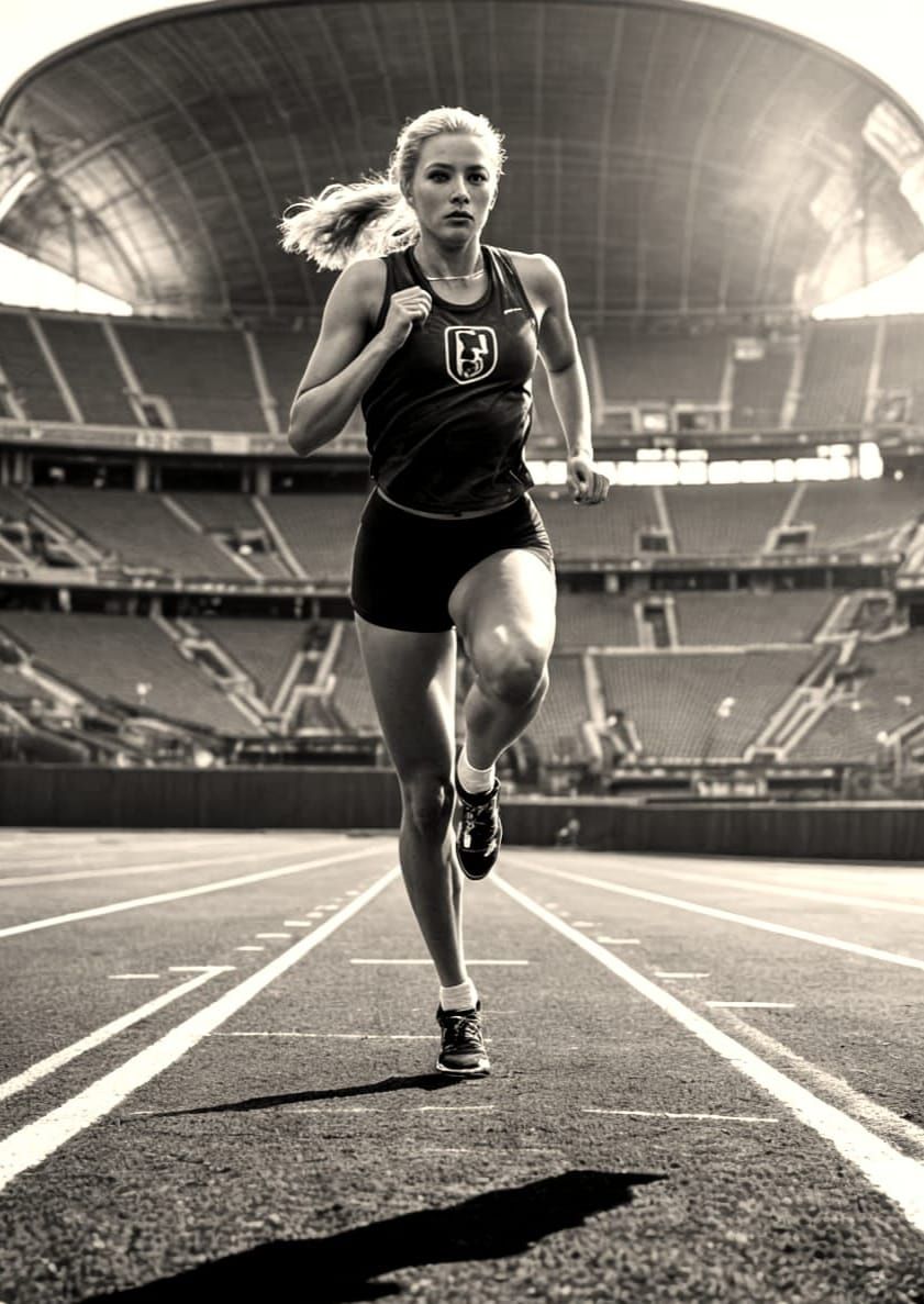 Elite Track Athlete in Cinematic Film Still