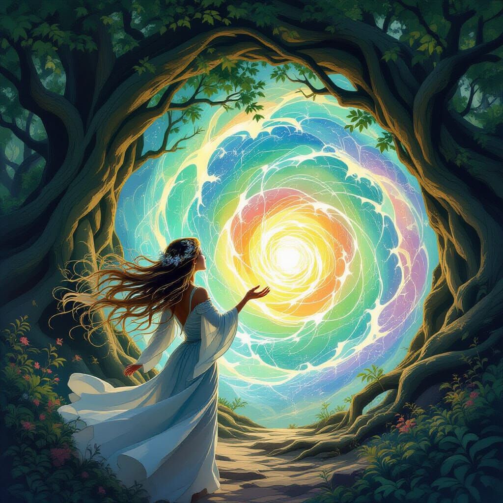 Enchanted Woman Finds Portal in Ancient Forest