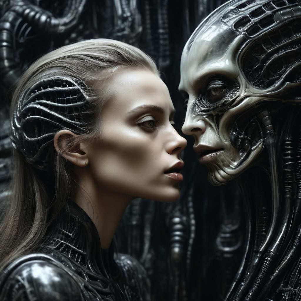 Dark Romanticism: Woman's Face in Oil Painting Style