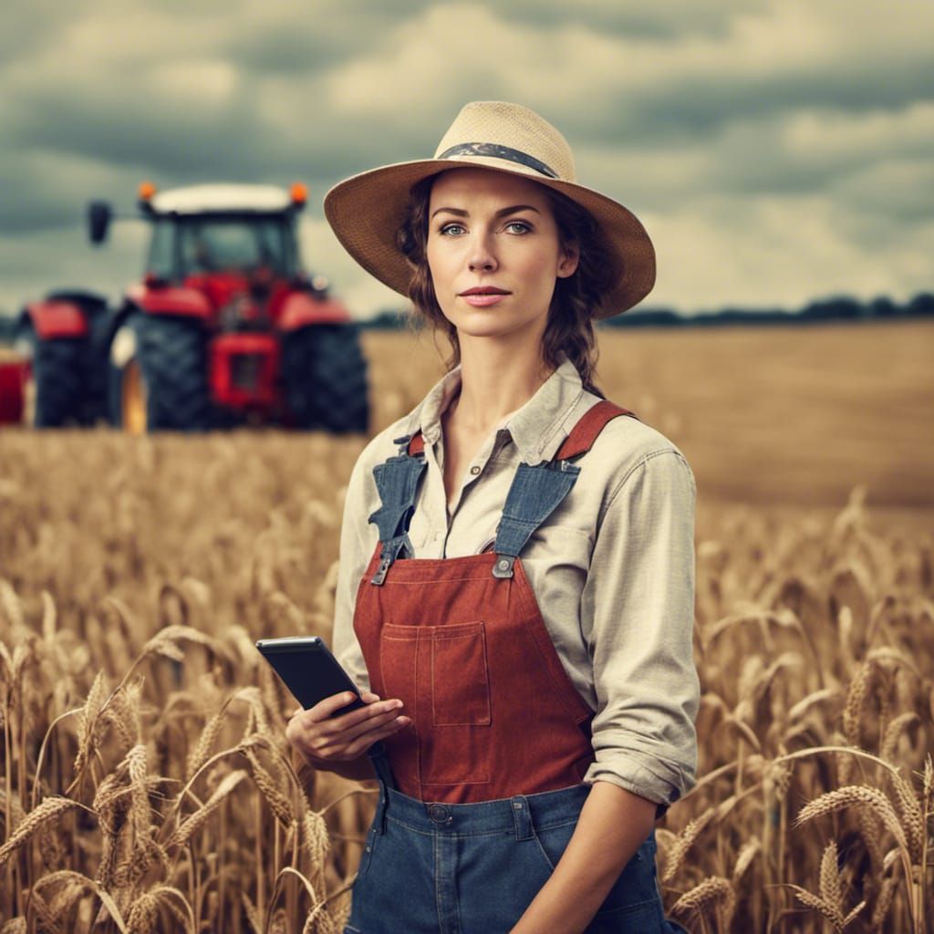 Female American Farmer in Information Age Field