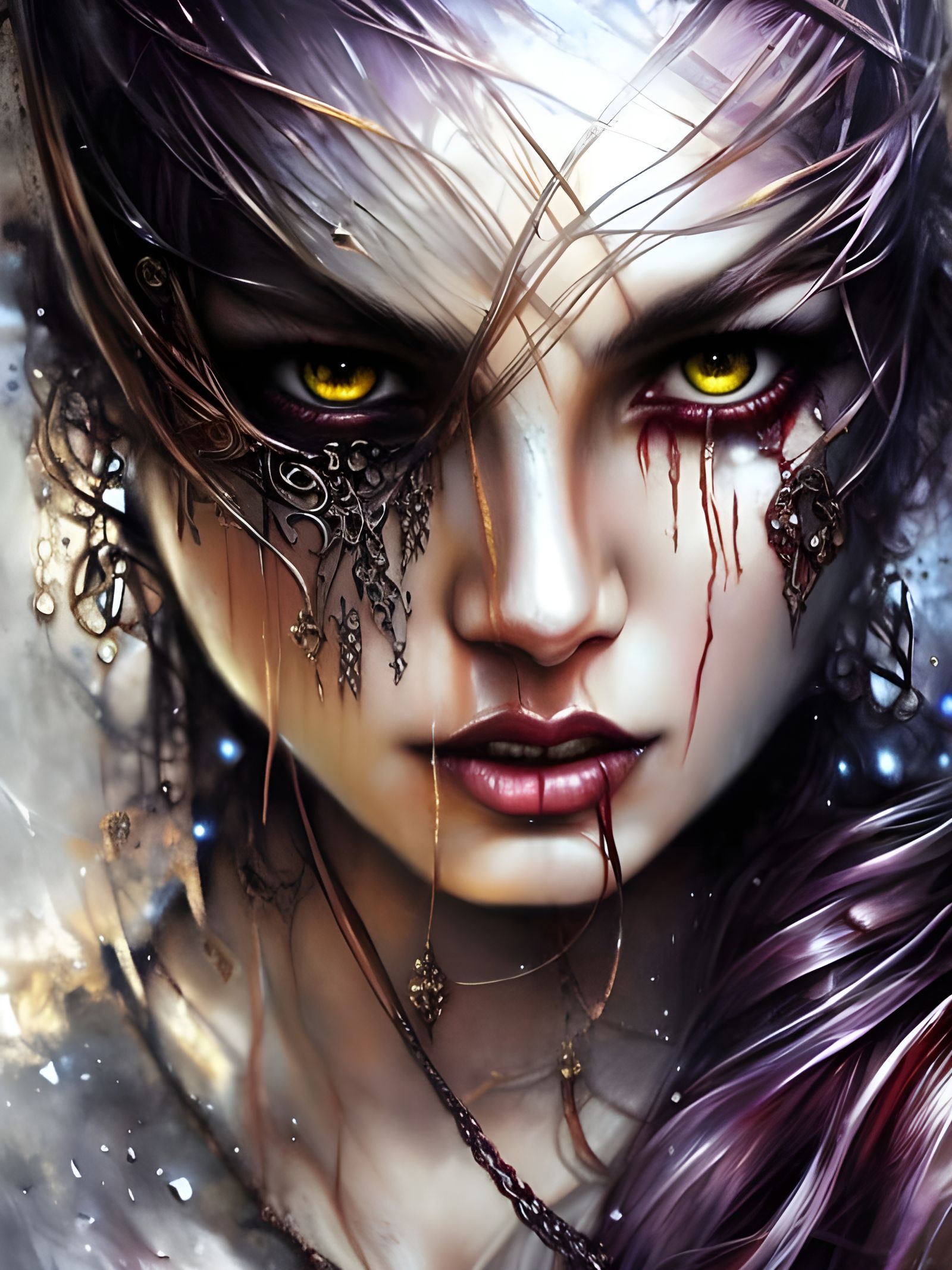 Intensely Angry Girl Screaming with Tears