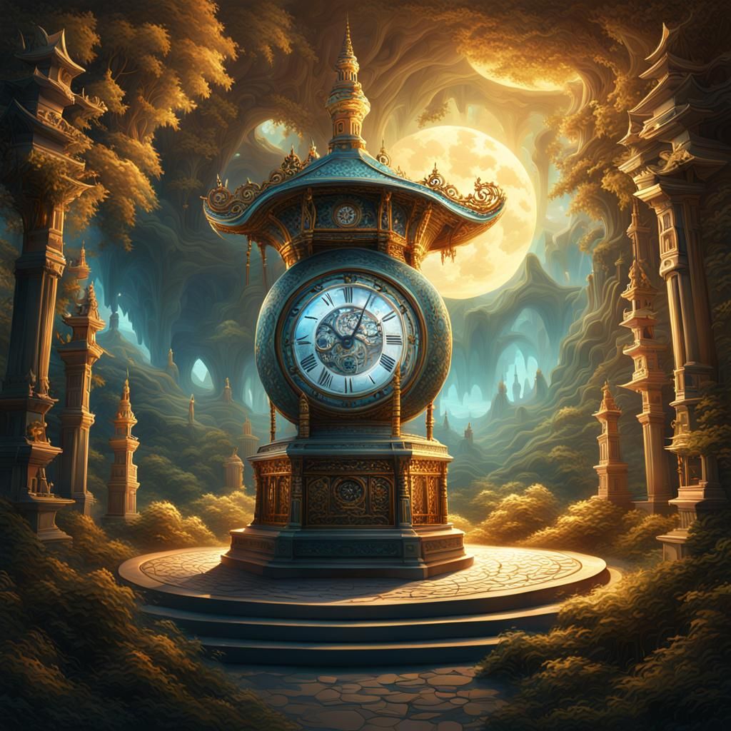 Mythical Time Shrine in Detailed Matte Painting