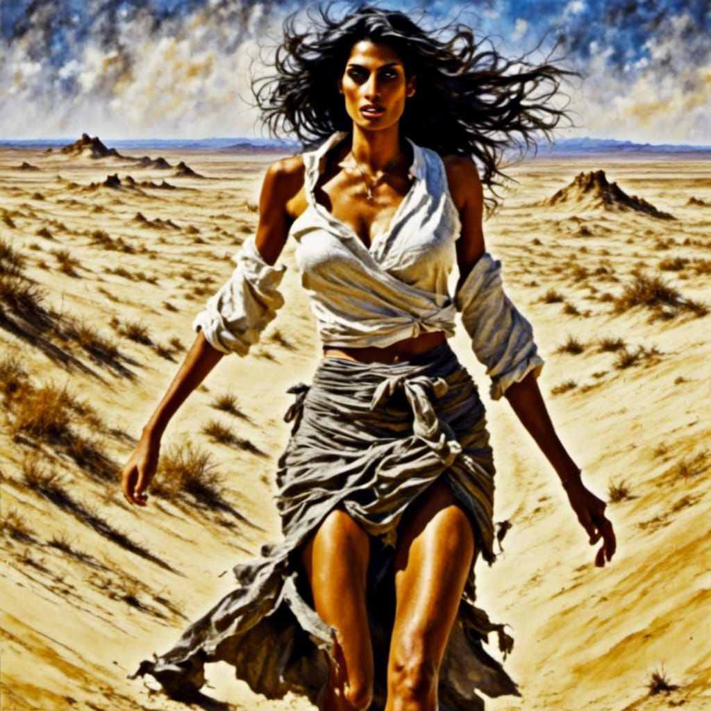 Desert Walker in Impasto Style