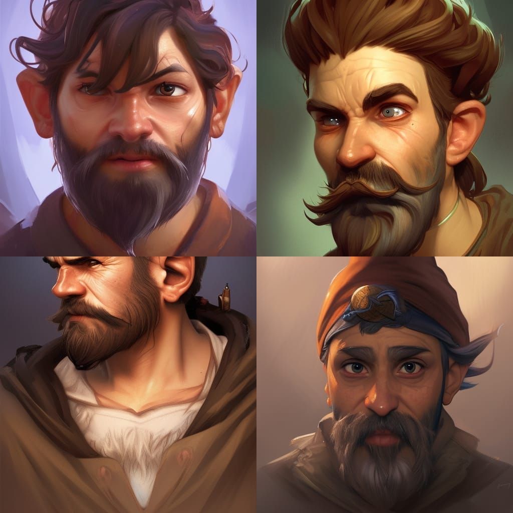 Scared Gnome Bandit Portrait in Hyperdetailed Style