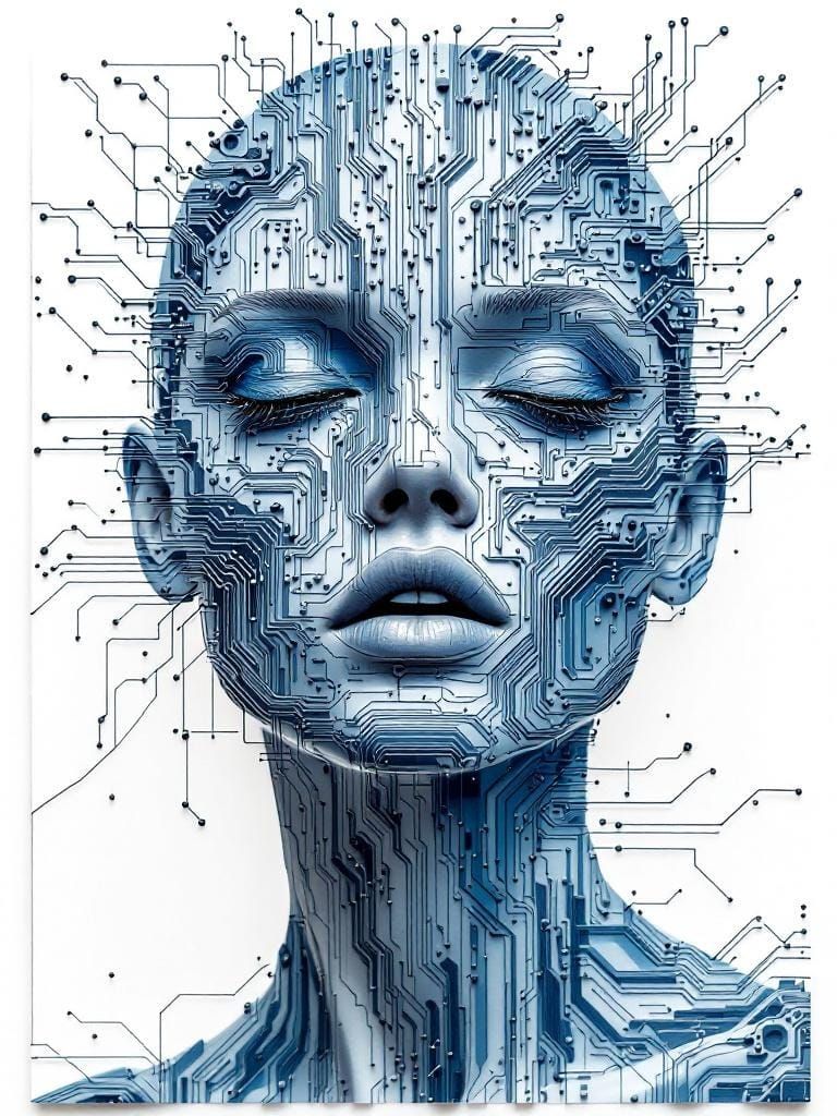 Upcycled Ditsy Chambray I Could Believe You're Human 3D Coll...