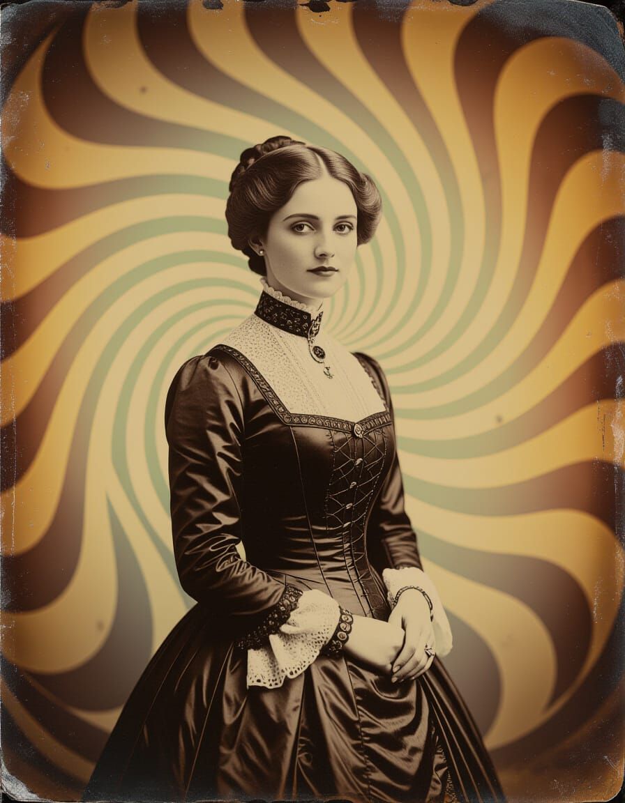 Ethereal Victorian Woman in Amber Tones