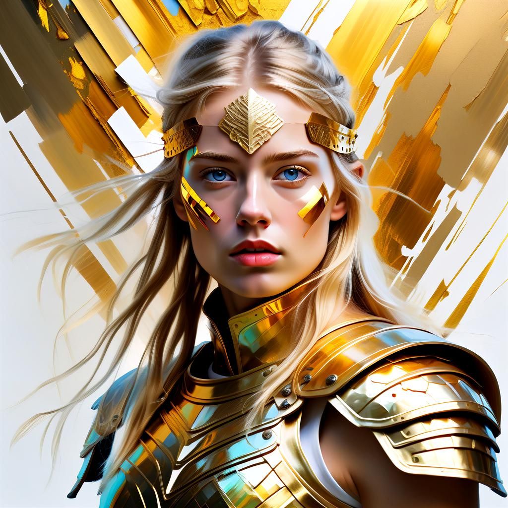 Glitch Art  Freya In Armor