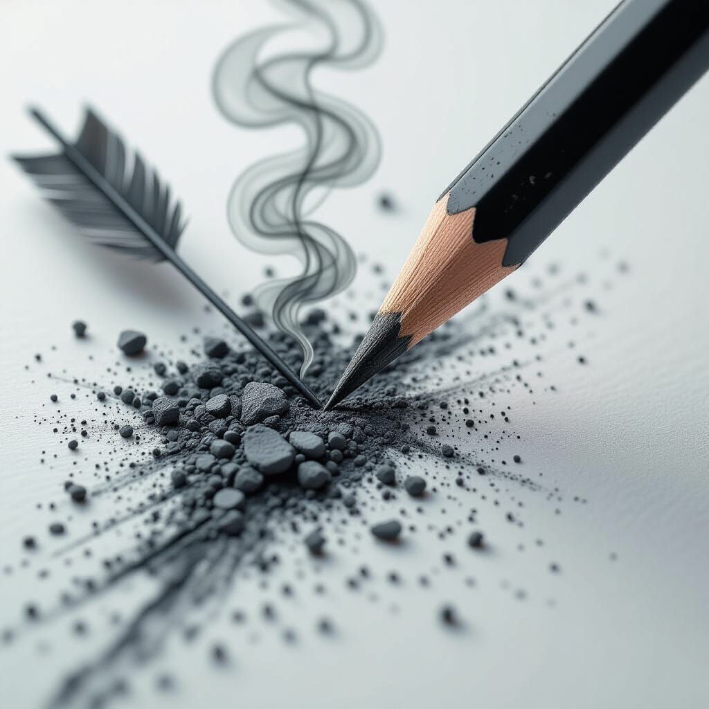 Charcoal Pencil Sketch Captures Ravan Dahan in Macro Realism