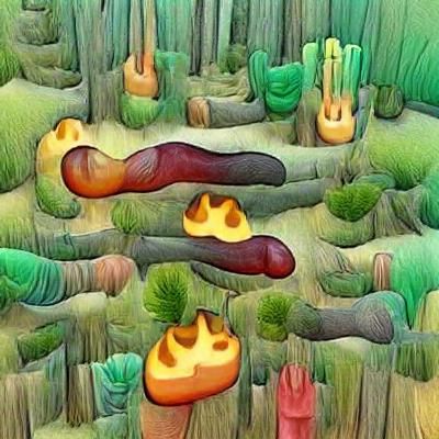 Abstract Forest Fire with Suggestive Shapes