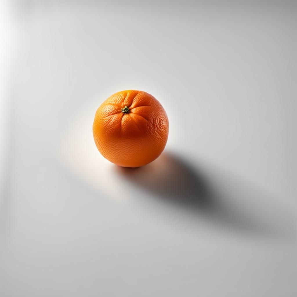 Realistic Close-Up Photo of a Single Orange