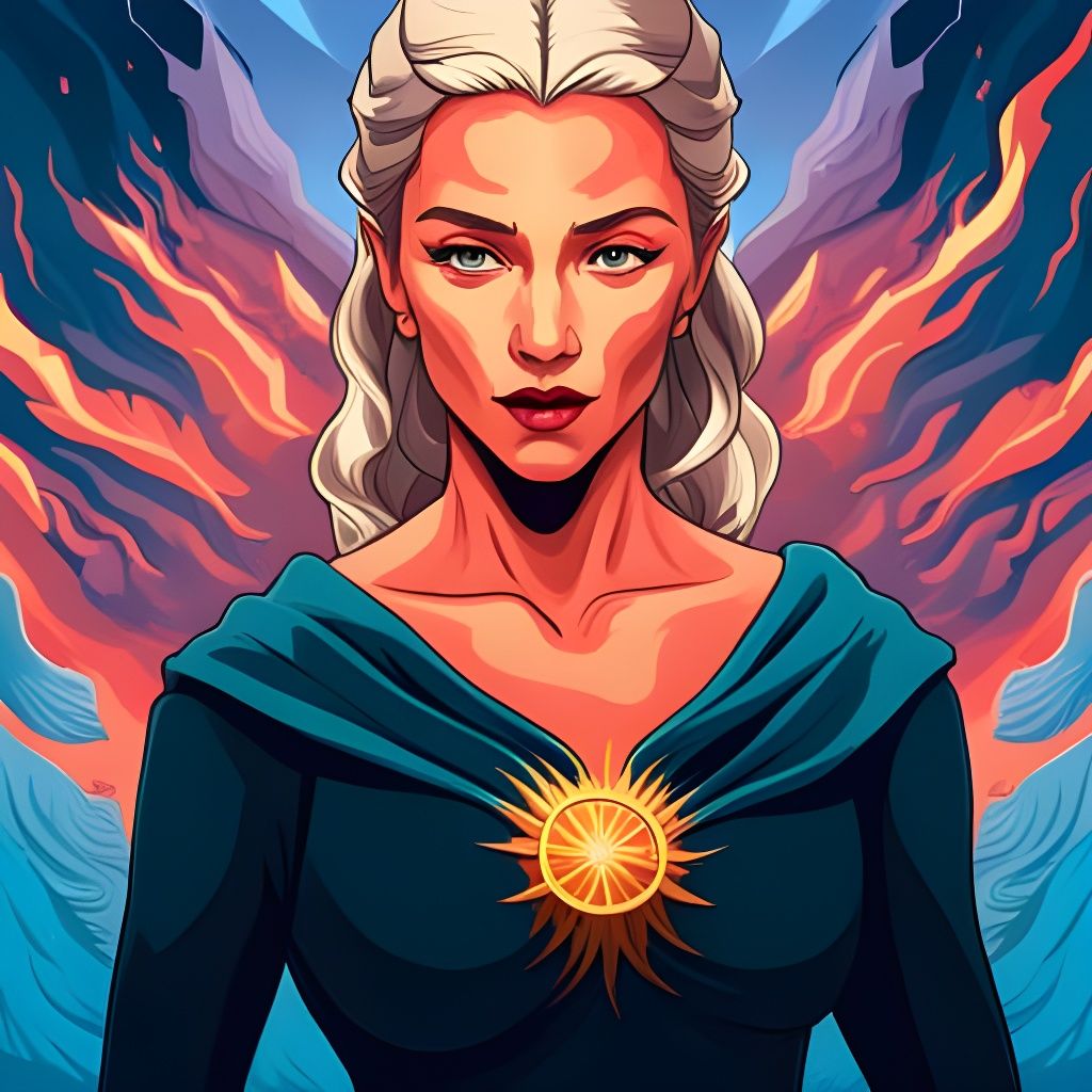 Fiery Portrait of a Woman in Hyperdetailed Style