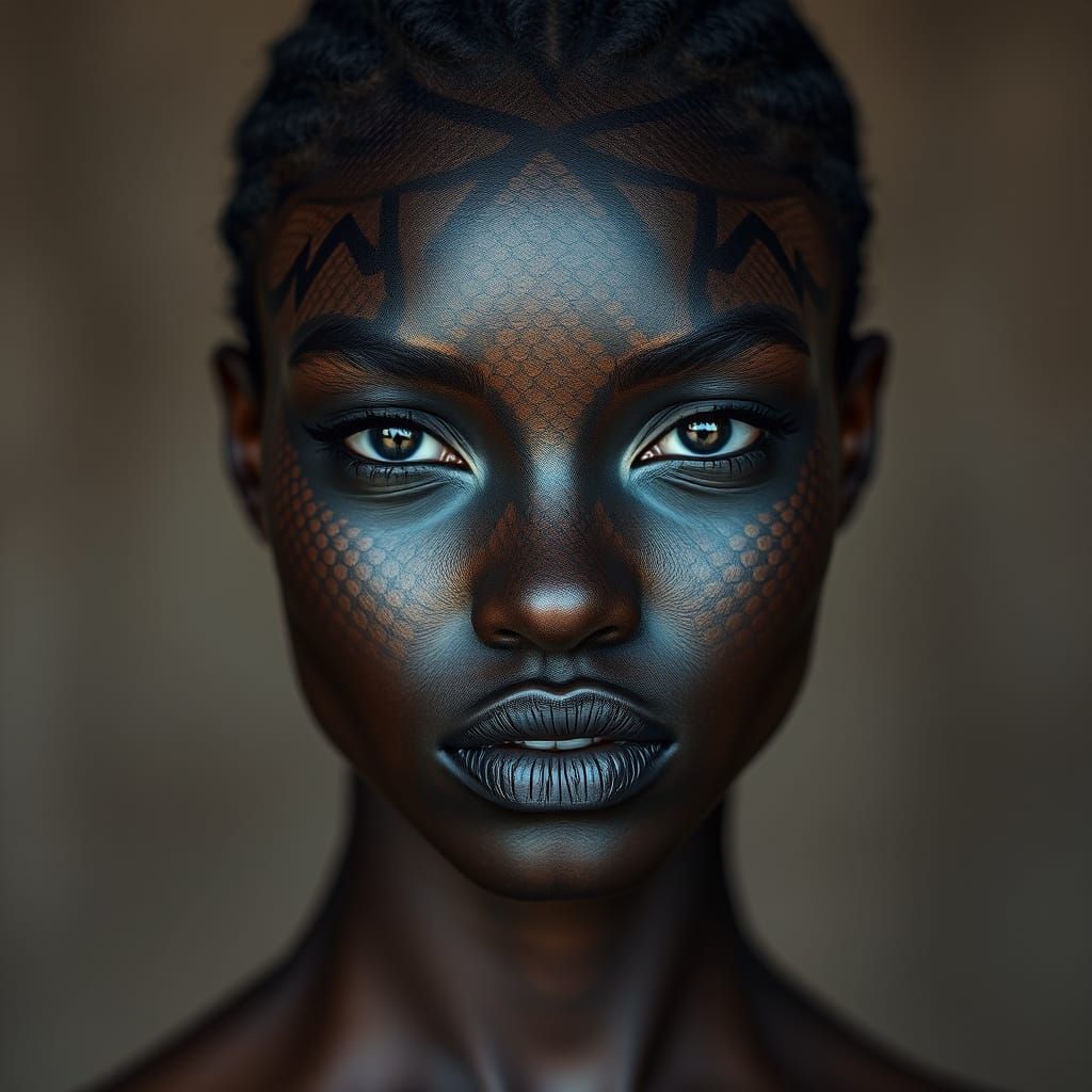 Snake Skin Inspired Portraits in High Fashion