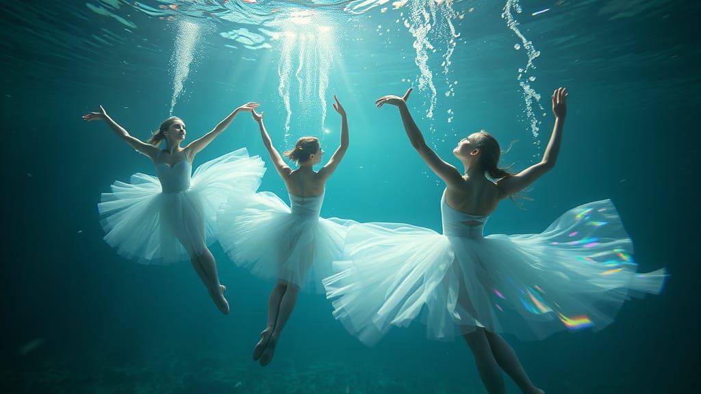 Underwater Ballet in Gemstone Hues