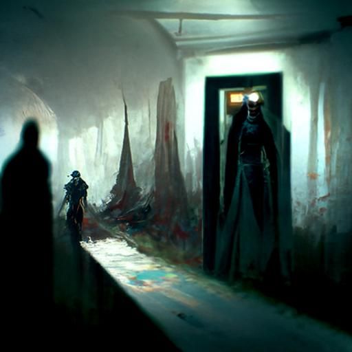 Sinister Hallway in a Dark Fantasy Style