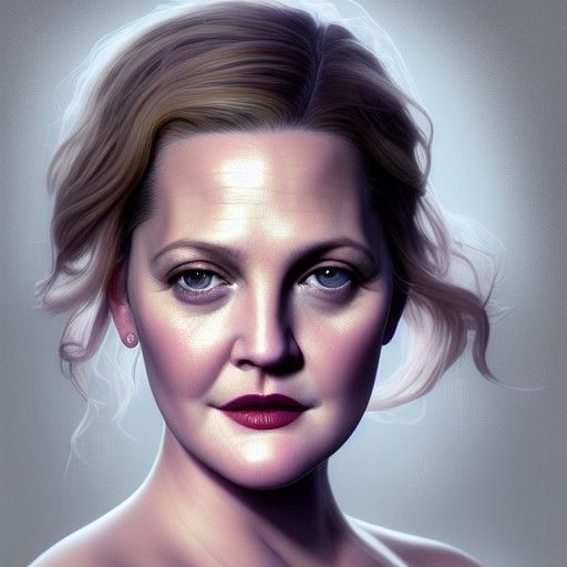 Realistic Portrait of Drew Barrymore as Digital Art