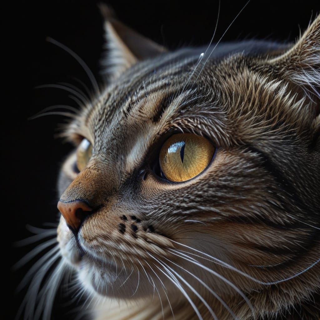 Ultra Close Up of a Cat's Nose Tip in 8K
