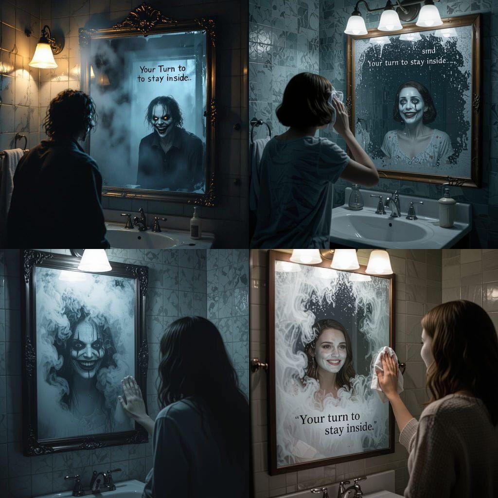 Terrifying Reflection Traps Woman in Foggy Mirror