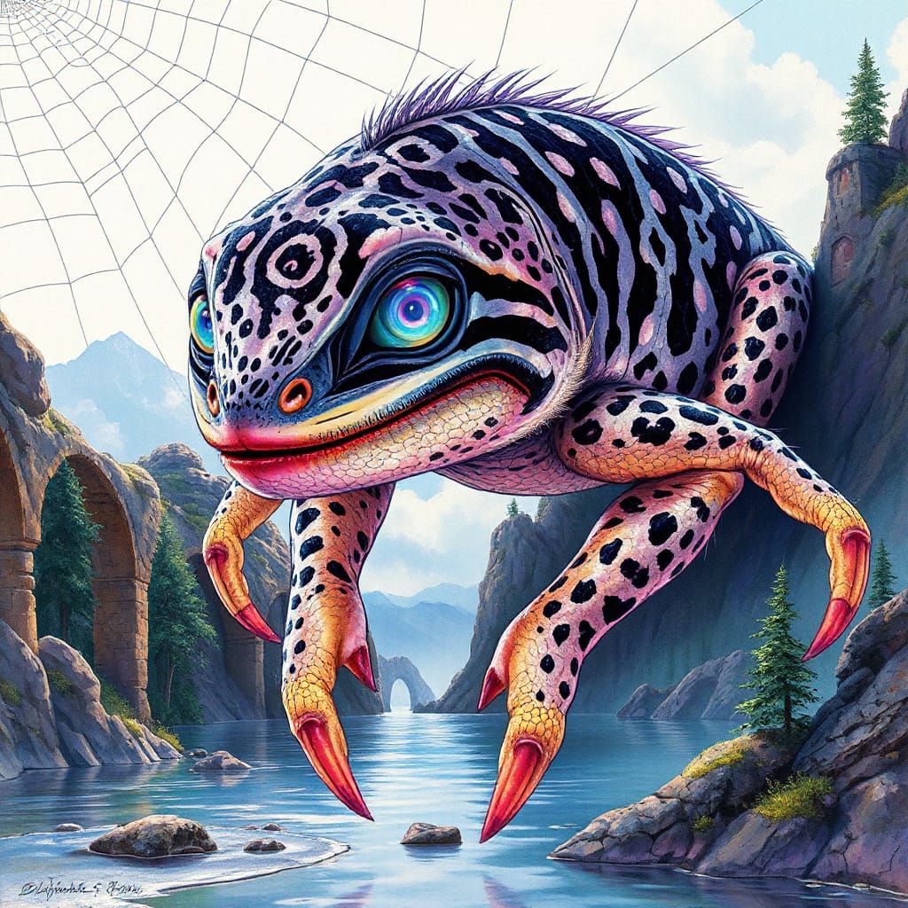 Mystical Binomingoose Hybrid in Ethereal Landscape