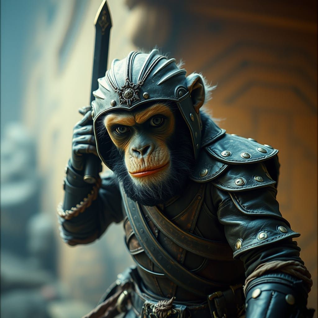 Monkey Rogue in Fantasy Realm: Cinematic Film Still