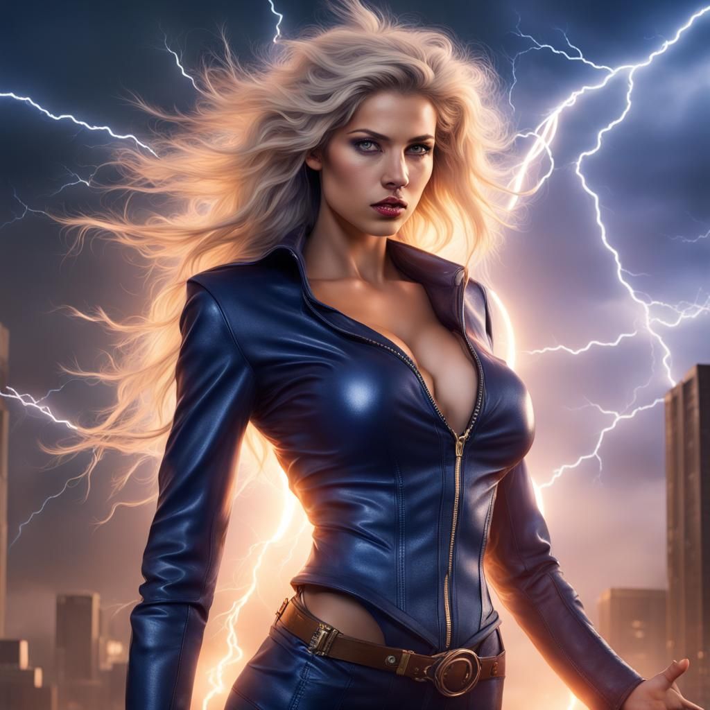 Radiant Lightning Witch Destroys City in 8K