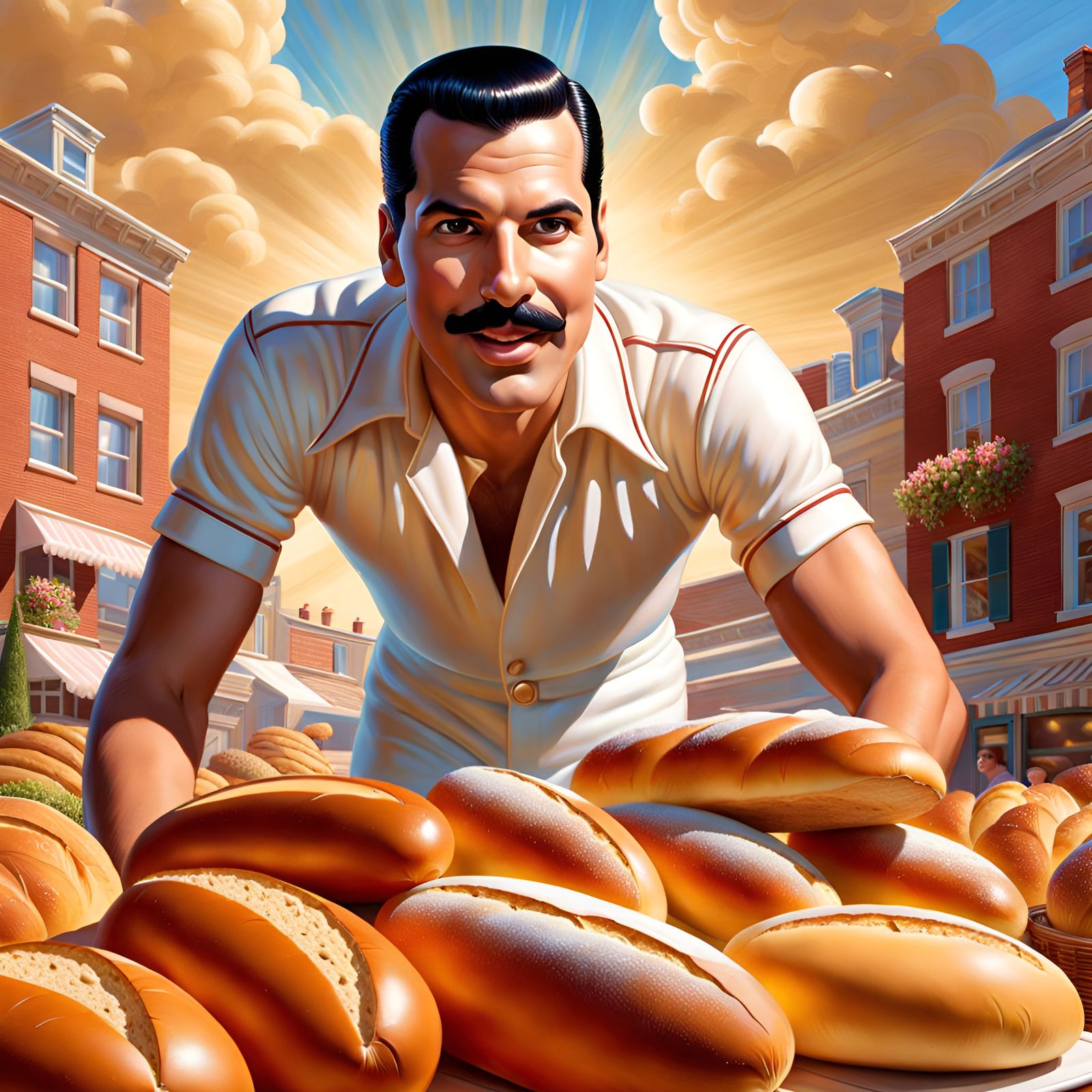 Freddie Mercury as Baker in Pixar Style