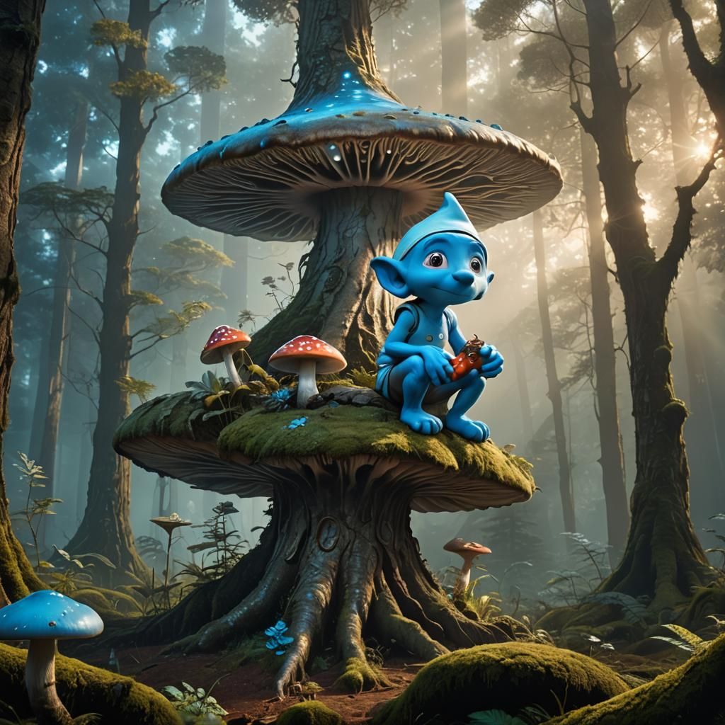 Surreal Alien Observes Spaceship: Digital Matte Painting