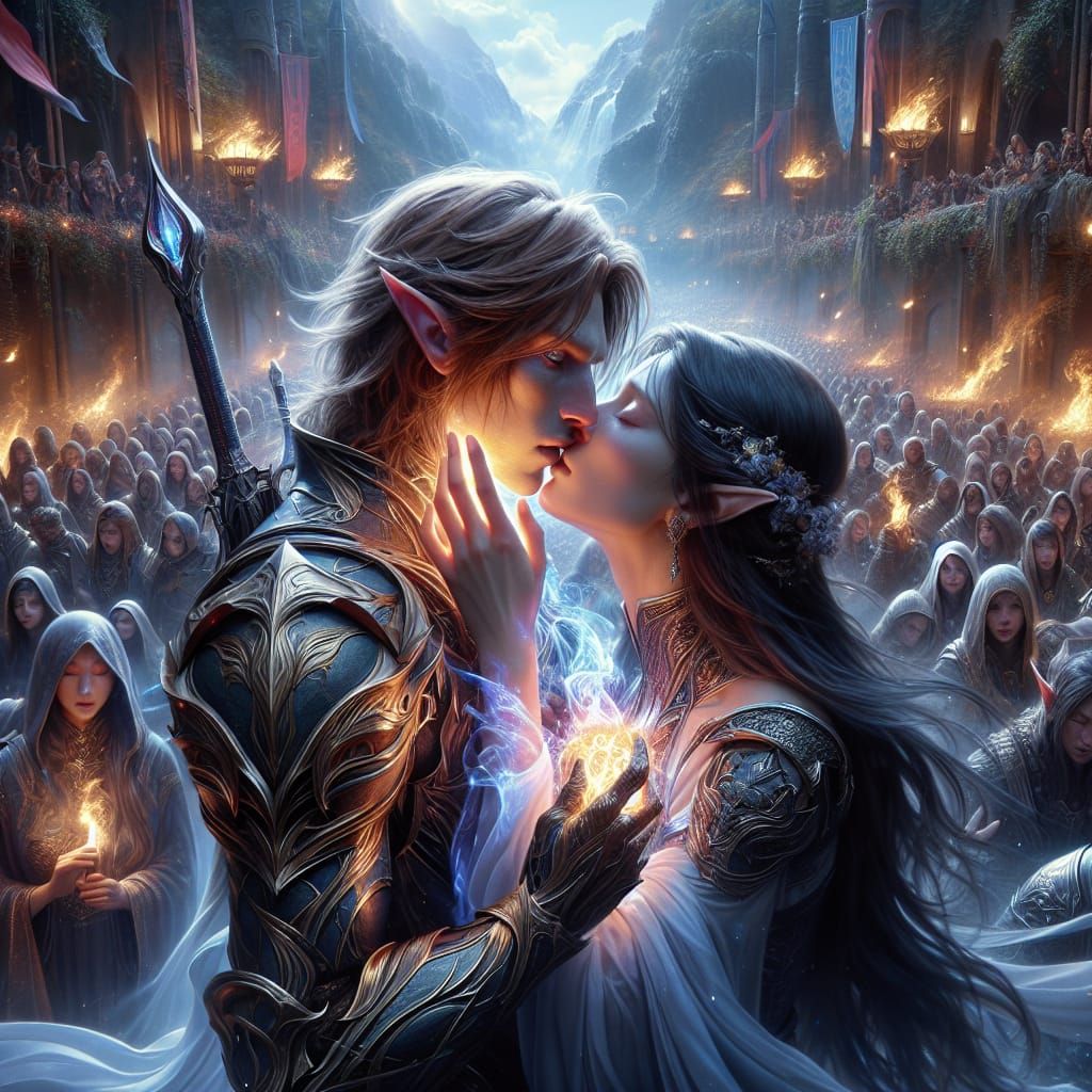 Emotional Farewell Among Fantasy Refugees