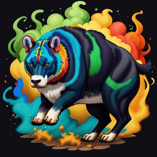 Animals Farting Rainbows: A Colorful, Detailed Scene