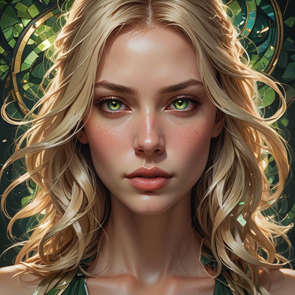 Detailed Portrait of a Blonde Woman, Hyperdetailed Art