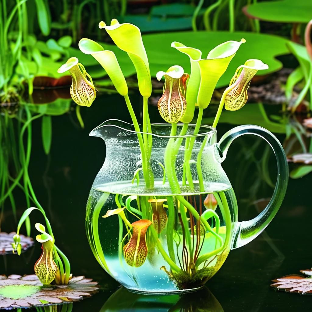 Fairies Swimming in a Pitcher Plant