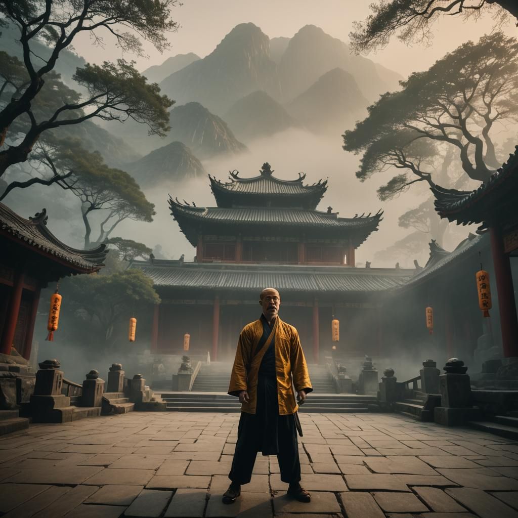 Victorious Kung Fu Master in Misty Temple