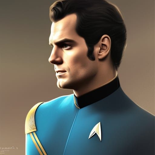 Star Trek Portrait in Hyperdetailed Art Nouveau Style