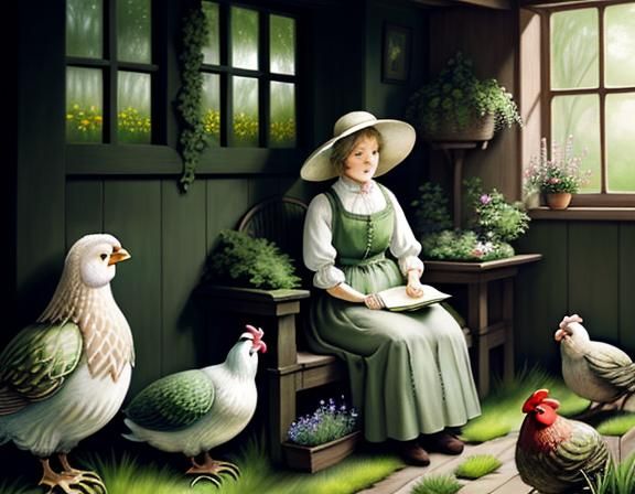 Hobbit in Garden: Watercolor Illustration