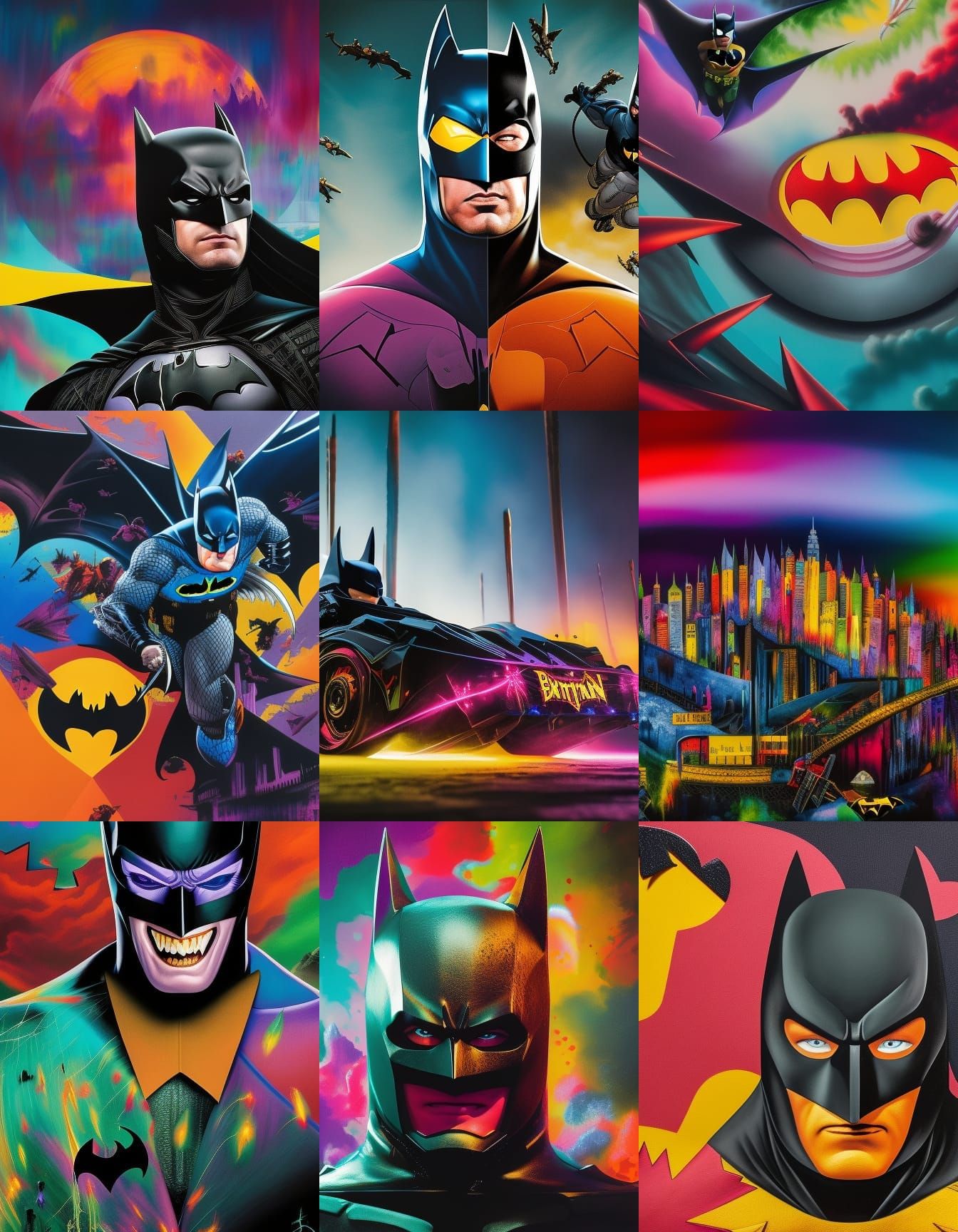 Batman to Joker Transformation in Mixed Media