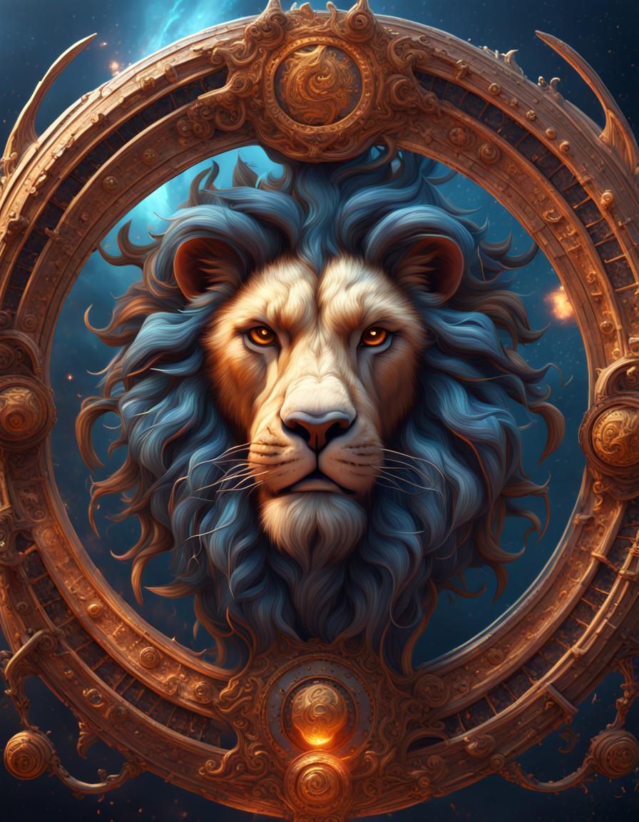 Detailed Leo Zodiac Sign Fantasy Art