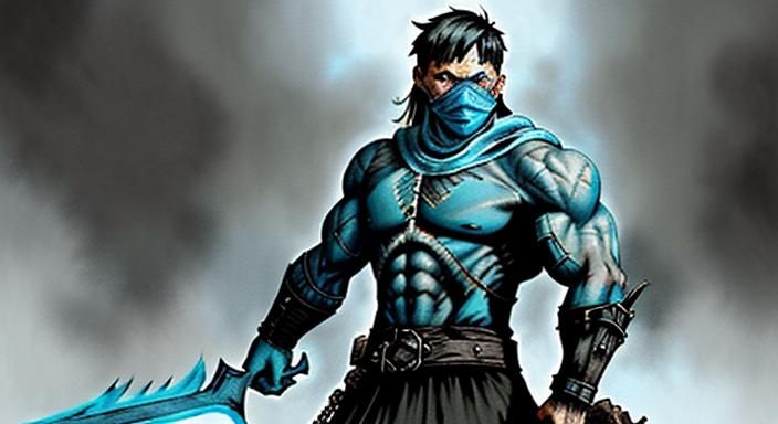 Sub-Zero: Epic Dark Fantasy Mercenary Combat Sketch