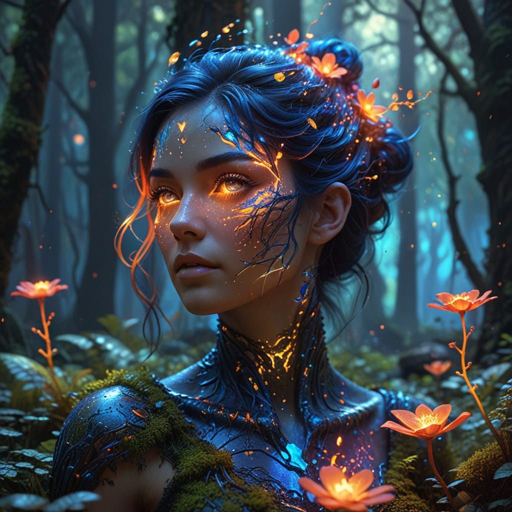 Mystical Forest: Surreal Pop Art Illustration