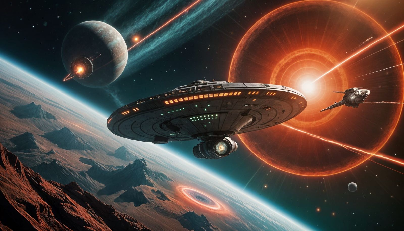 Epic Star Trek Battle Scene in Cinematic Film Style