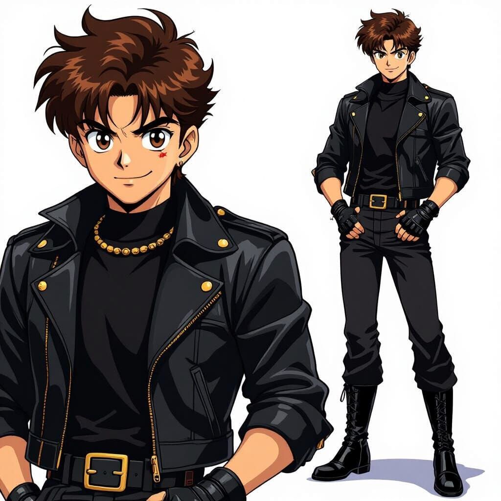 Anime Bully in 90s Style with Evil Smile