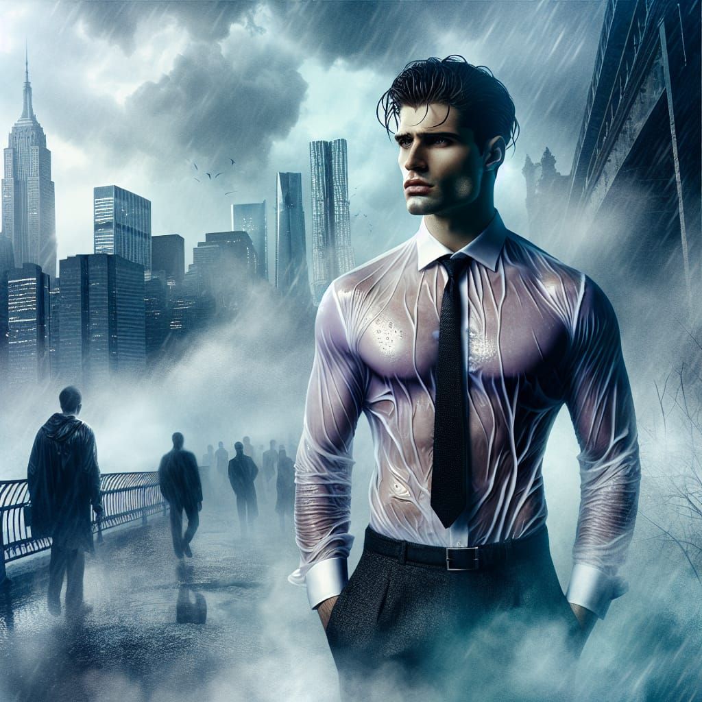 Handsome Vampire in Stormy Gothic Scene