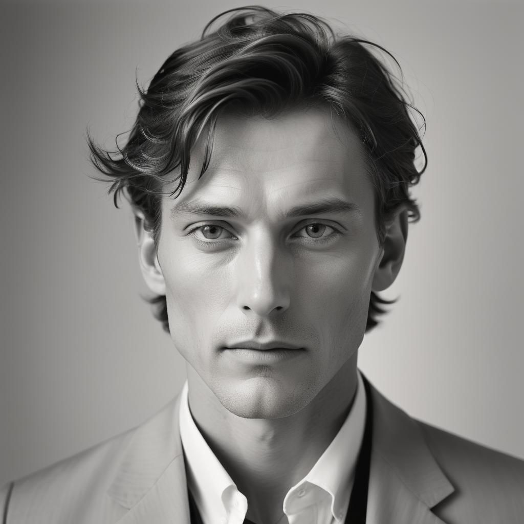 Monochrome Portrait in Avedon Style