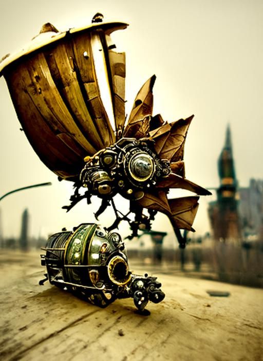 Steampunk Artichoke Spacecraft in Photorealistic Style