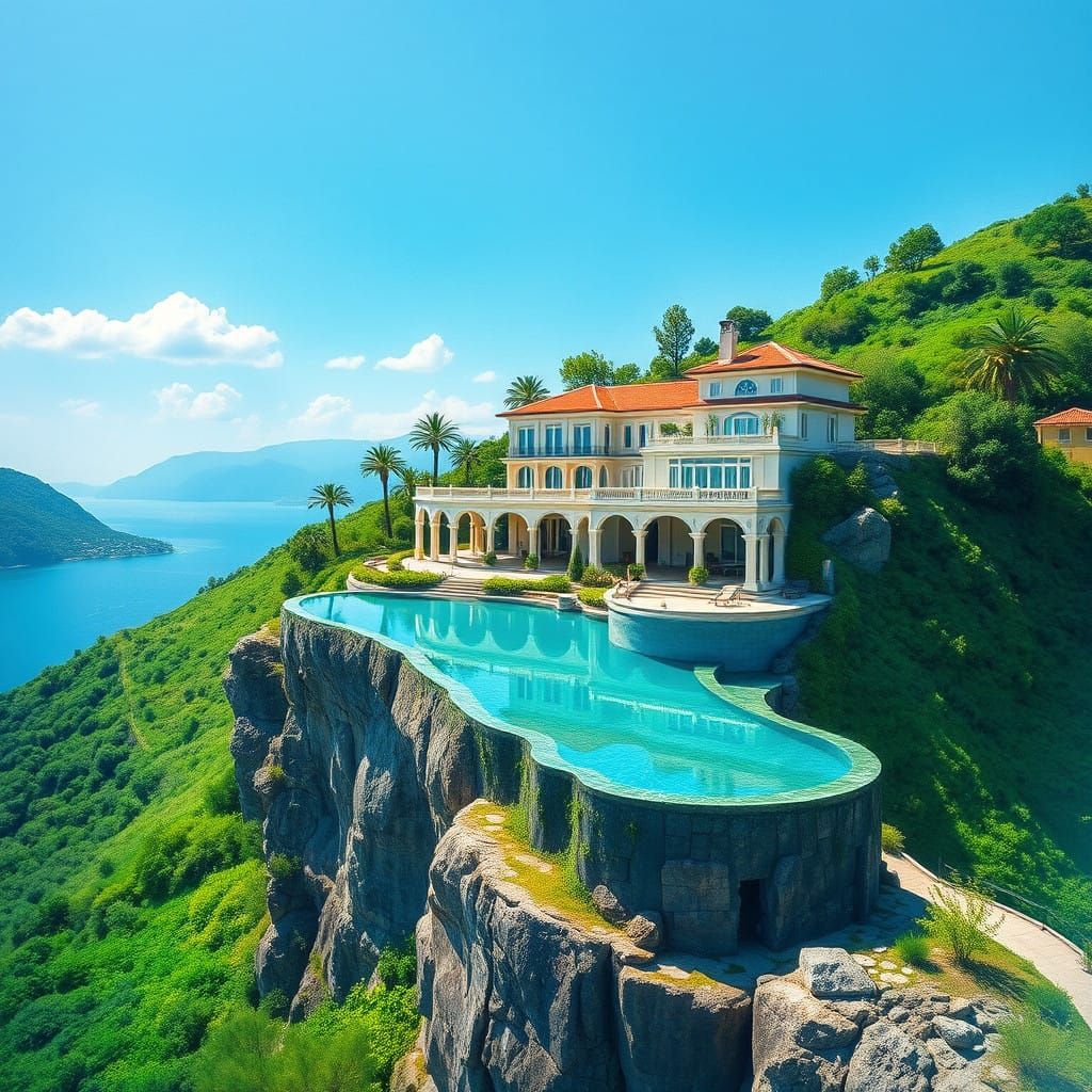 Villa on Emerald Slope with Infinity Pool in Epic Impression...