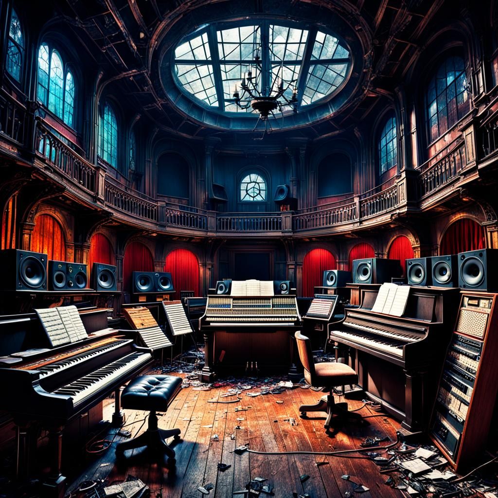 Abandoned Music Studio: HDR Cinematic Digital Painting