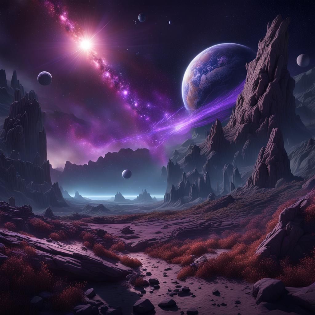Spectacular Space Scene in Deep Color with Dynamic Lighting
