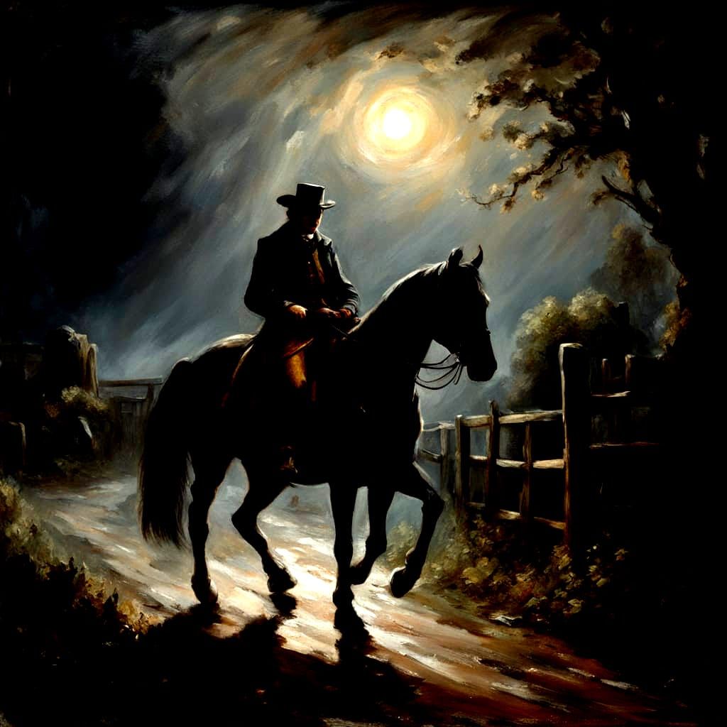 Atmospheric 18th Century Highwayman Silhouette